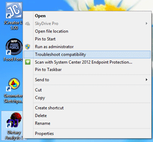 Program Icon Properties Menu